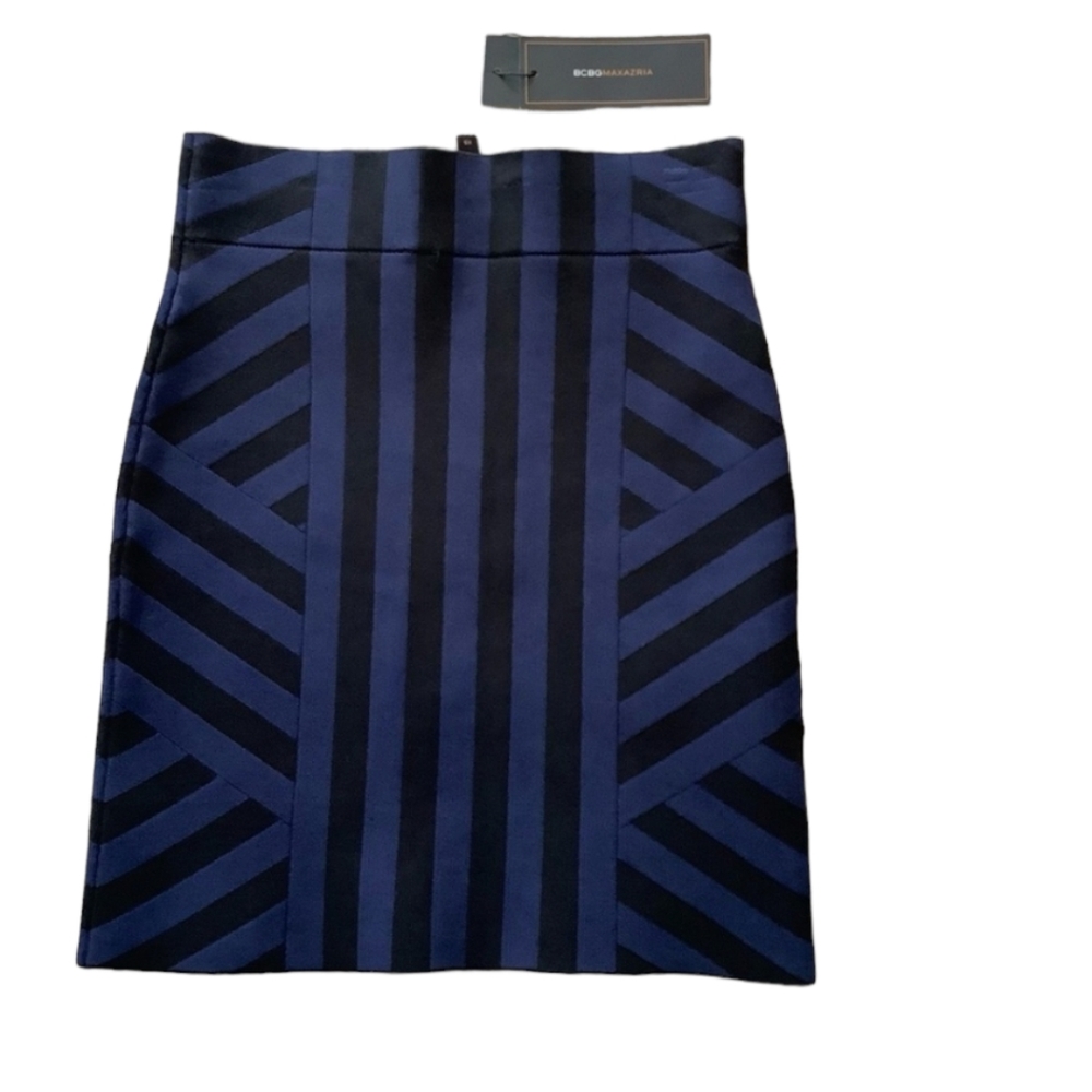 NWT! Blue & Black Pencil Mini Skirt - Picture 2 of 5